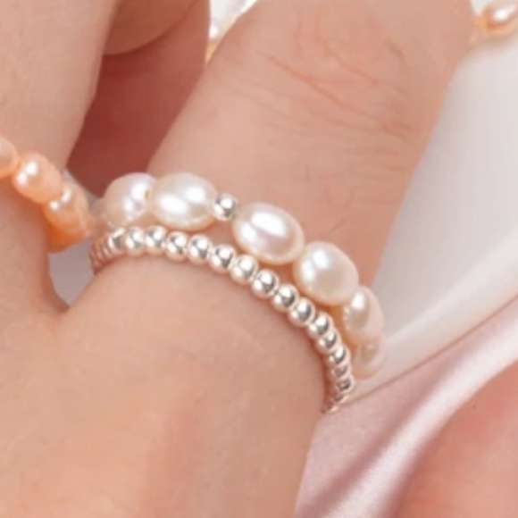 💎NEW💎S925+ FRESHWATER PEARL RING SET - Picture 2 of 5